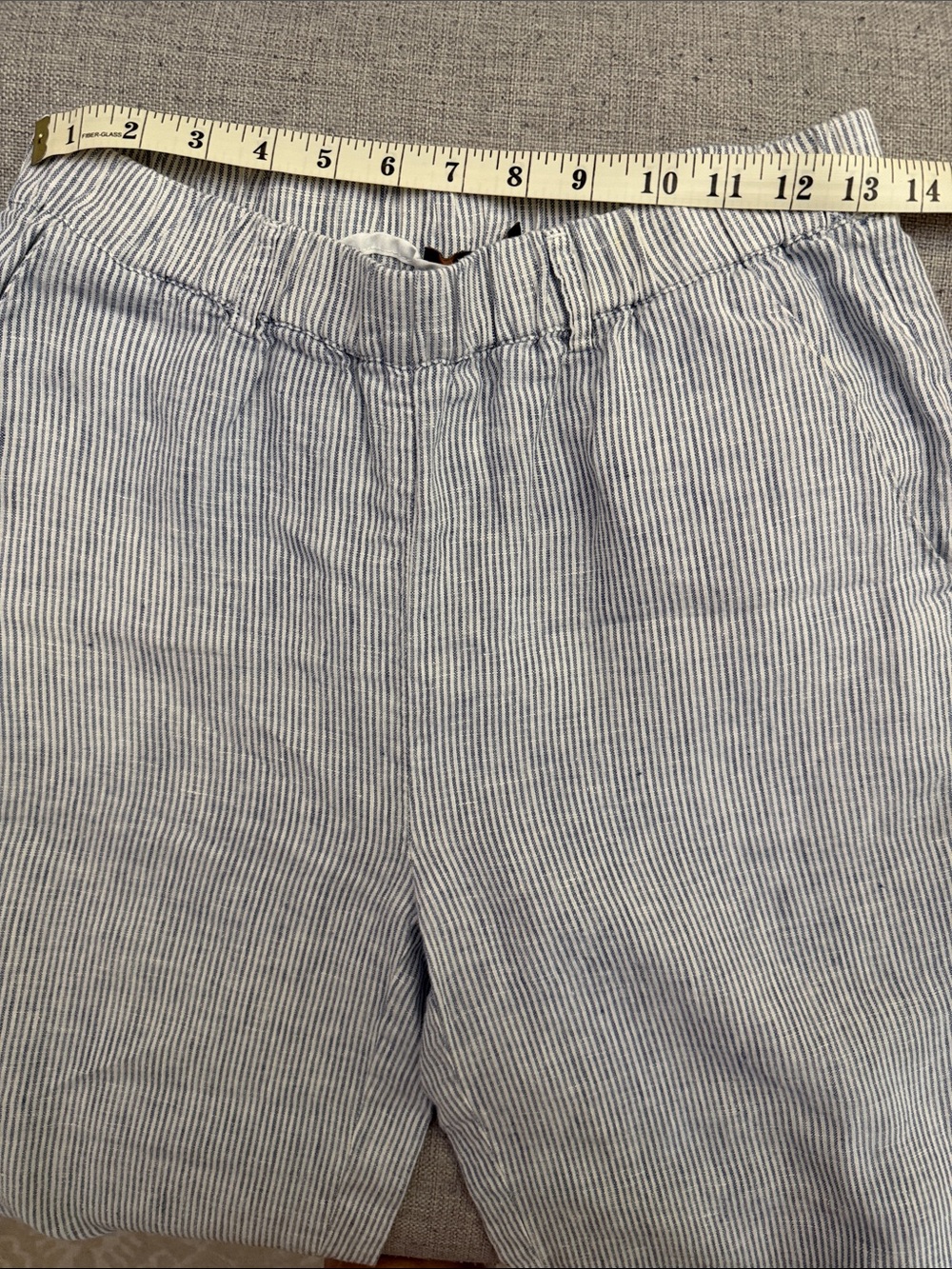 Quince 100% European Linen Blue Pinstripe Pants Small - Picture 6 of 8